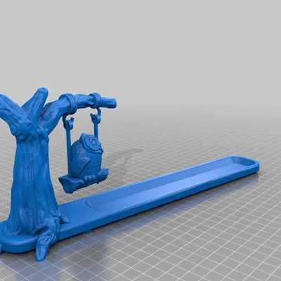 Giá Cắm Nhang 3D Hình Cây Cổ Thụ Và Cú Mèo Độc Đáo