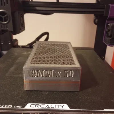 Hộp đựng vỏ đạn 9mm (9mm bullet case) nắp trượt gắn nam châm