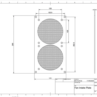 Tấm gắn quạt đôi 120mm Intake/Exhaust cho tủ network