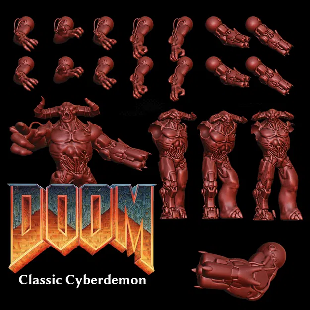 Mô Hình 3D Cyberdemon Kinh Điển DOOM Eternal - Kit Lắp Ráp - Image 1