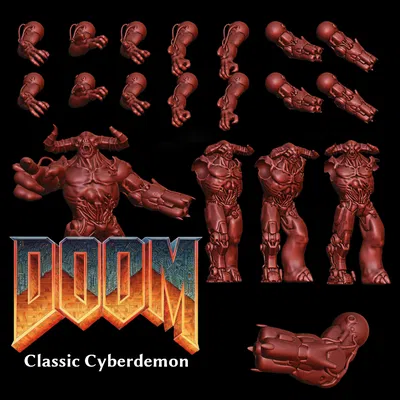 Mô Hình 3D Cyberdemon Kinh Điển DOOM Eternal - Kit Lắp Ráp
