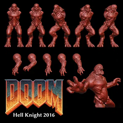 Mô Hình Hell Knight 2016 - Quái Vật DOOM Bản Lắp Ráp 3D