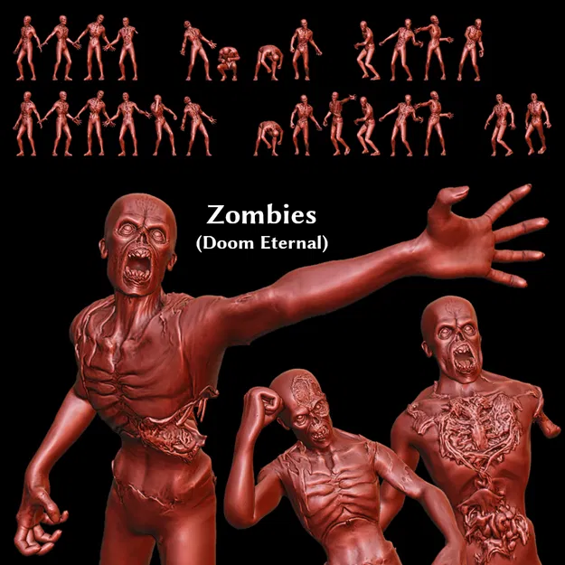 Mô Hình Zombie Doom Eternal 16 Tư Thế - Đồ Chơi Sáng Tạo - Image 1