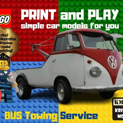 Mô Hình Xe Cứu Hộ LEGO VW BUS Tự In 3D