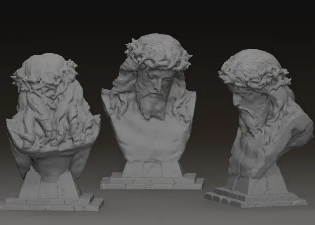 Tượng Bán Thân Chúa Jesus - Mô Hình 3D Tinh Xảo - Image 2