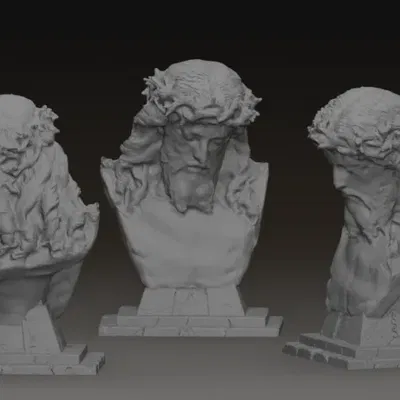 Tượng Bán Thân Chúa Jesus - Mô Hình 3D Tinh Xảo