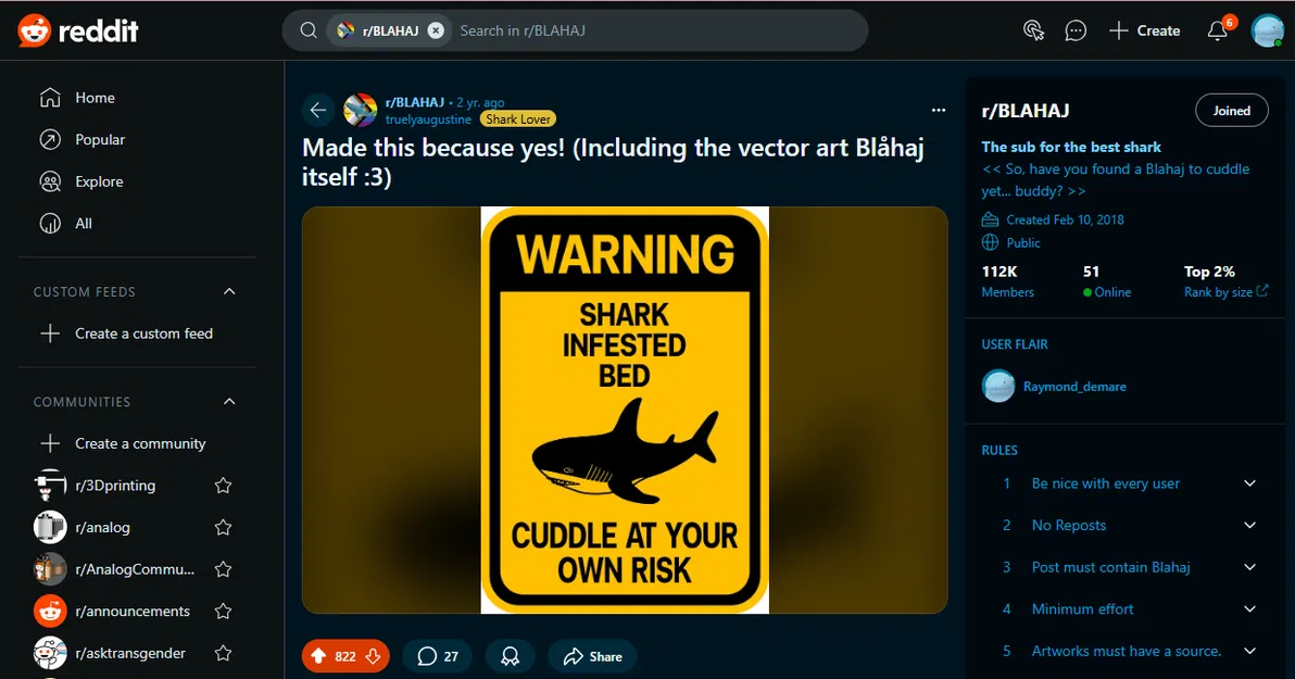 Bảng hài “Cuddle at Your Own Risk” với cá mập IKEA Blåhaj - Image 4