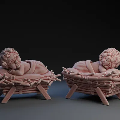 Mô Hình Chúa Hài Đồng Trong Máng Cỏ (3D Print)