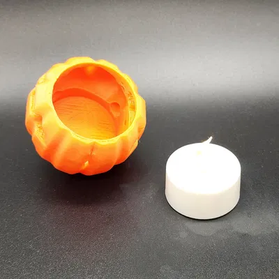 Bí ngô Tea Light 2 Mặt (2-Faced Tea Light Pumpkin)