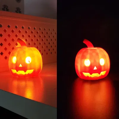 Bí ngô Tea Light 2 Mặt (2-Faced Tea Light Pumpkin)