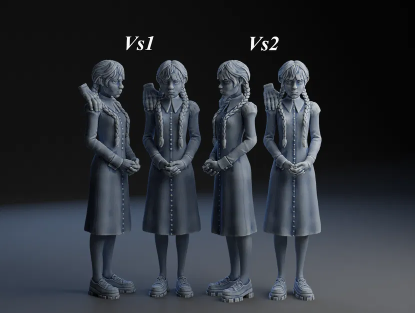 Wednesday Addams (kèm Thing) – Chỉnh sửa lại khuôn mặt - Image 1