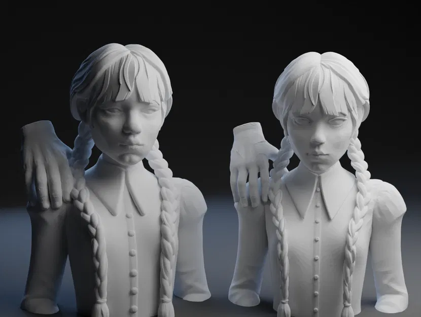 Wednesday Addams (kèm Thing) – Chỉnh sửa lại khuôn mặt - Image 2