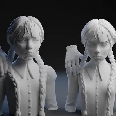 Wednesday Addams (kèm Thing) – Chỉnh sửa lại khuôn mặt