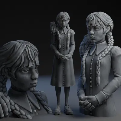 Wednesday Addams (kèm Thing) – Chỉnh sửa lại khuôn mặt