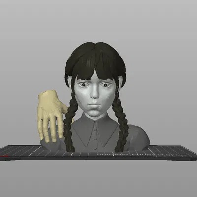 Tượng Đầu Wednesday Addams Phiên Bản MMU3 - Mô Hình 3D Độc Đáo