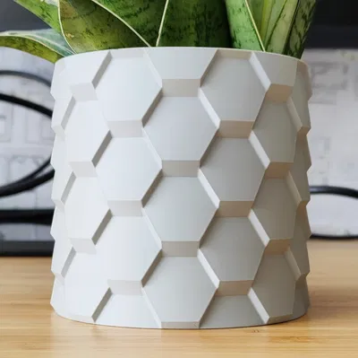 Chậu cây lục giác Sci‑Fi & chậu trang trí – thiết kế Vase Mode