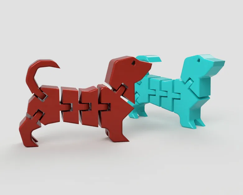 Chó Đồ Chơi Khớp Nối 3D - Mô Hình In 3D Linh Hoạt - Image 1