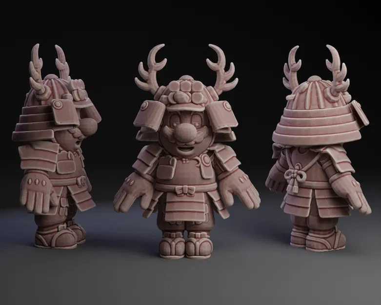 Mô hình 3D Samurai Mario - Tượng trang trí độc đáo - Image 1
