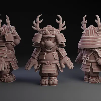 Mô hình 3D Samurai Mario - Tượng trang trí độc đáo