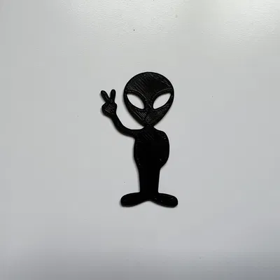 Tượng Trang Trí Tường Hình Người Ngoài Hành Tinh 2D Độc Đáo