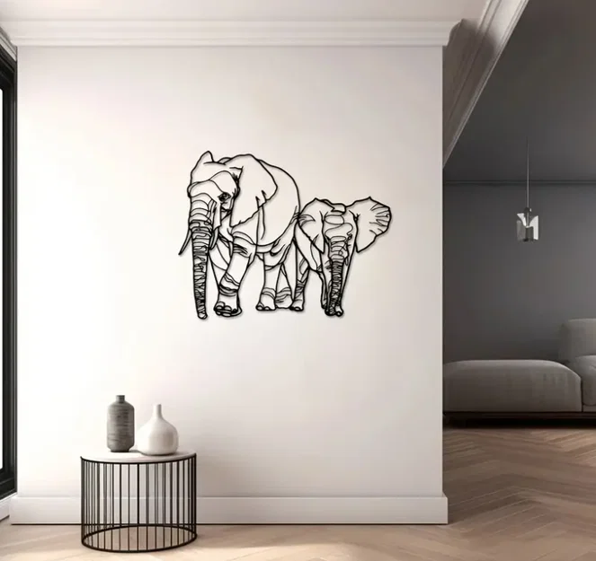 Tranh Voi Hình Học Độc Đáo - Trang Trí Tường Hiện Đại - Image 1