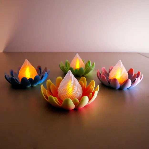 Đèn Tealight Ngọn Lửa Hoa Diwali - Image 4