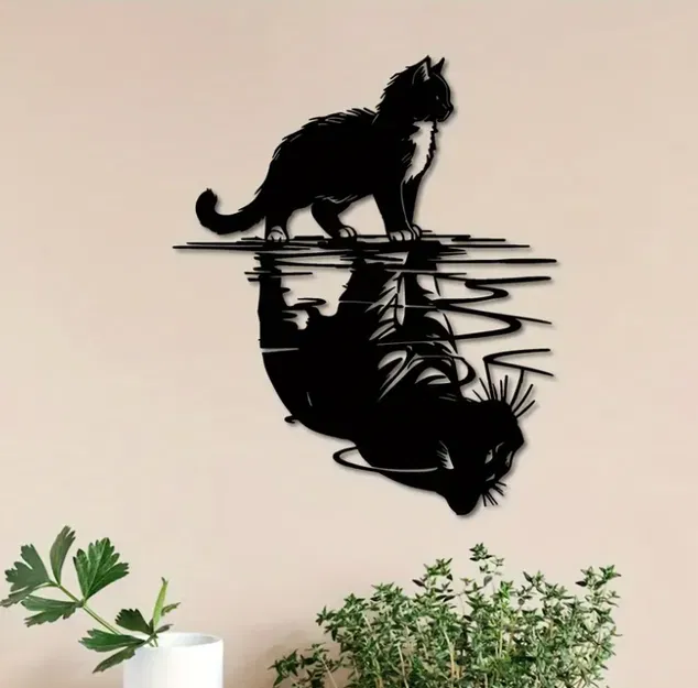 Tranh Treo Tường Hình Bóng Mèo Độc Đáo - Trang Trí Nhà Cửa - Image 1