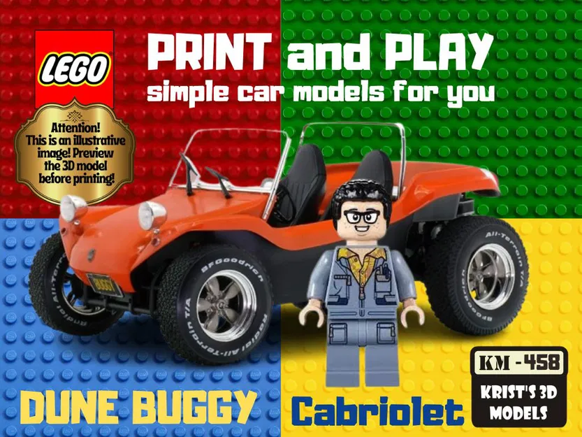 Xe Dune Buggy LEGO - Mô hình in 3D đơn giản, vui nhộn - Image 1