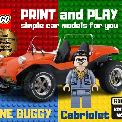 Xe Dune Buggy LEGO - Mô hình in 3D đơn giản, vui nhộn
