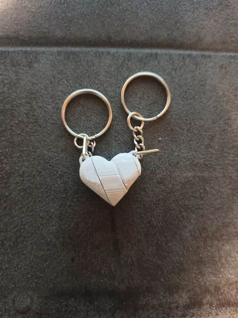 Cặp móc khóa/mặt dây chuyền trái tim puzzle (2 mảnh vặn xoắn) - Image 2