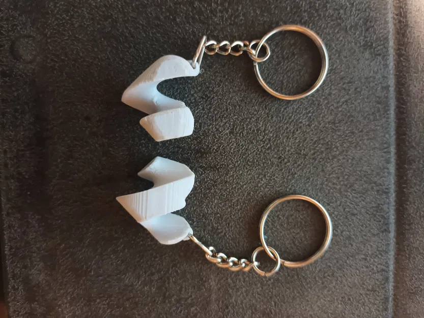 Cặp móc khóa/mặt dây chuyền trái tim puzzle (2 mảnh vặn xoắn) - Image 3