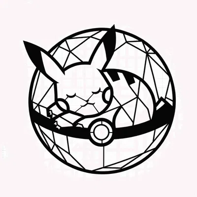 Tranh 2D Pikachu Ngủ Trong Poké Ball In 3D