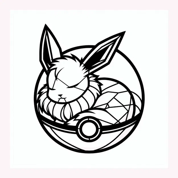 Mô Hình Eevee Pokeball 2D - Trang Trí Độc Đáo Cho Fan Pokemon - Image 1