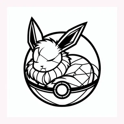 Mô Hình Eevee Pokeball 2D - Trang Trí Độc Đáo Cho Fan Pokemon