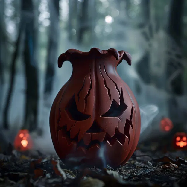 Bình Hoa Bí Ngô Rùng Rợn (Creepy Pumpkin Vase) - Image 1