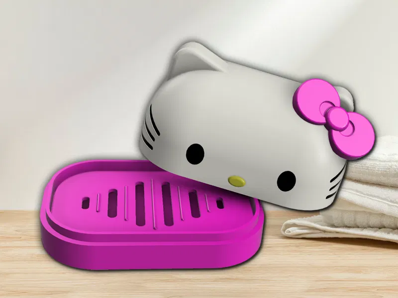 Hộp Đựng Xà Bông Hello Kitty 3D Dễ Thương, Tiện Lợi - Image 2