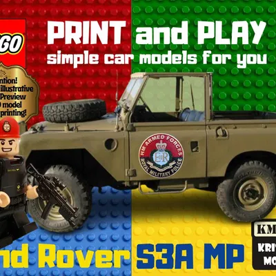 Mô Hình LEGO Land Rover S3A Quân Cảnh - In 3D Độc Đáo