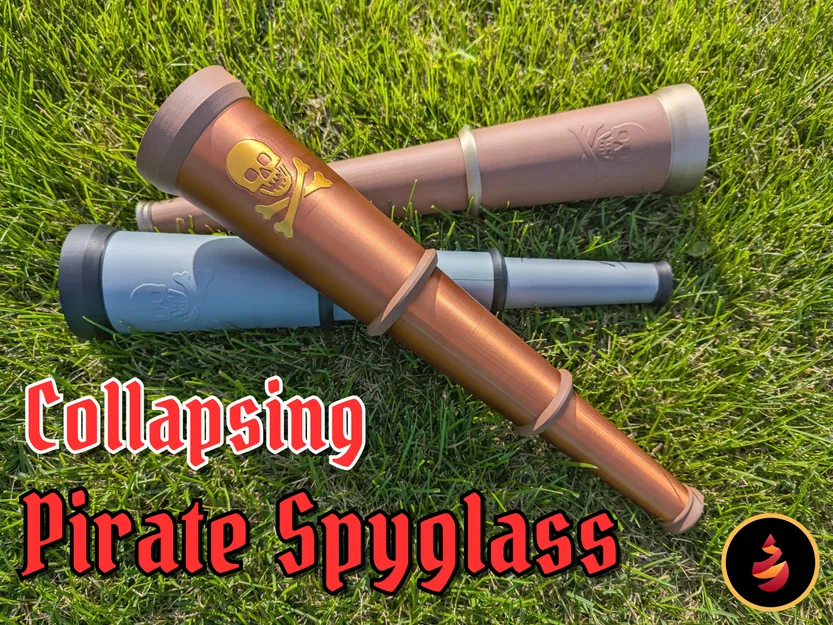 Ống nhòm cướp biển xếp gọn (Collapsing Pirate Spyglass) Print-In-Place - Image 1