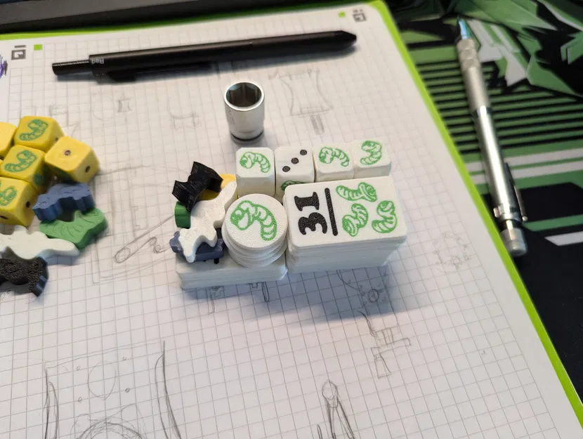 Bản bỏ túi Pickomino/Regenwormen/Heckmeck kèm expansion (in 3D) - Image 6