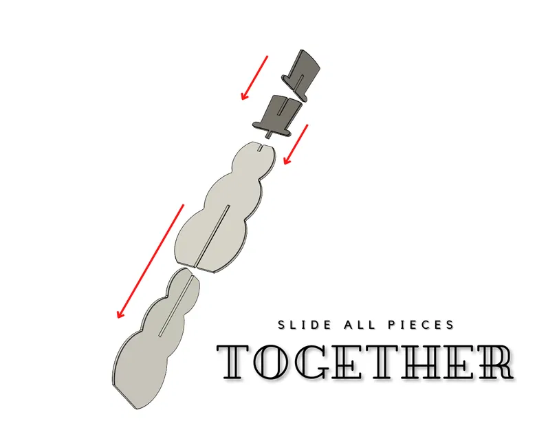 Người tuyết – Kiểu Flat Pack (Snowman - Flat Pack Style) - Image 3