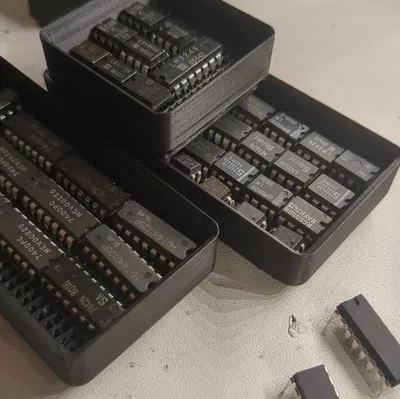 Khay lưu trữ linh kiện DIP chuẩn Gridfinity (parametric)