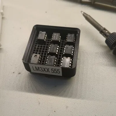 Khay lưu trữ linh kiện DIP chuẩn Gridfinity (parametric)