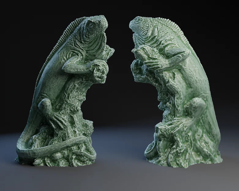 Mô Hình Iguana 3D Độc Đáo - Trang Trí Sáng Tạo - Image 1