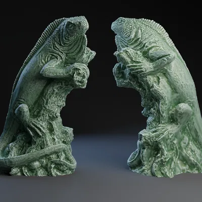 Mô Hình Iguana 3D Độc Đáo - Trang Trí Sáng Tạo