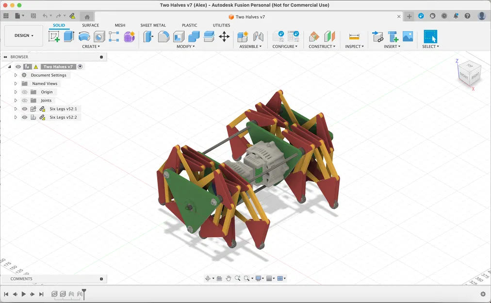 carpentopod-v43 – Cơ cấu cơ khí (linkage) dựng bằng Fusion 360 - Image 1
