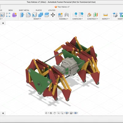 carpentopod-v43 – Cơ cấu cơ khí (linkage) dựng bằng Fusion 360