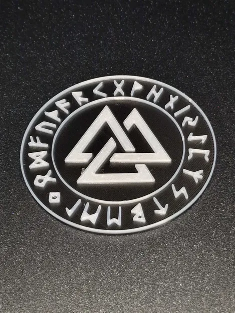 Mô Hình 3D Biểu Tượng Valknut Và Chữ Rune Viking - Image 6