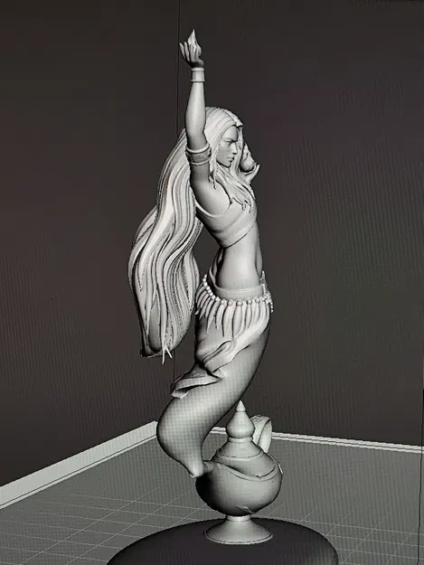 Tượng Thần Đèn Nữ Xinh Đẹp – Mô hình 3D Độc Đáo - Image 2