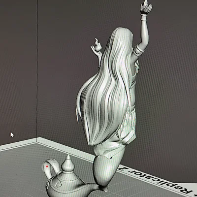 Tượng Thần Đèn Nữ Xinh Đẹp – Mô hình 3D Độc Đáo