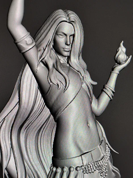 Tượng Thần Đèn Nữ Xinh Đẹp – Mô hình 3D Độc Đáo - Image 7